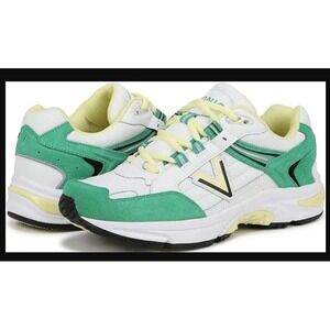 Vionic 23Walk 2.0 White & Green‎ Walking Shoes Comfort Women's Sz 11M NEW in BOX